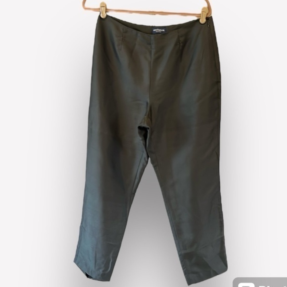 🐠Ann Taylor Petites silk trouser pants lined black 12P